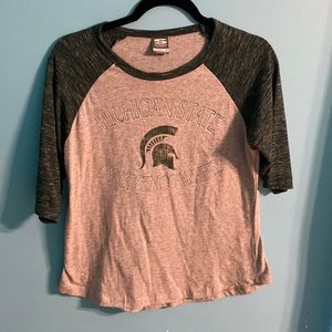 Womens M Michigan State amid-Sleeve T-shirt
